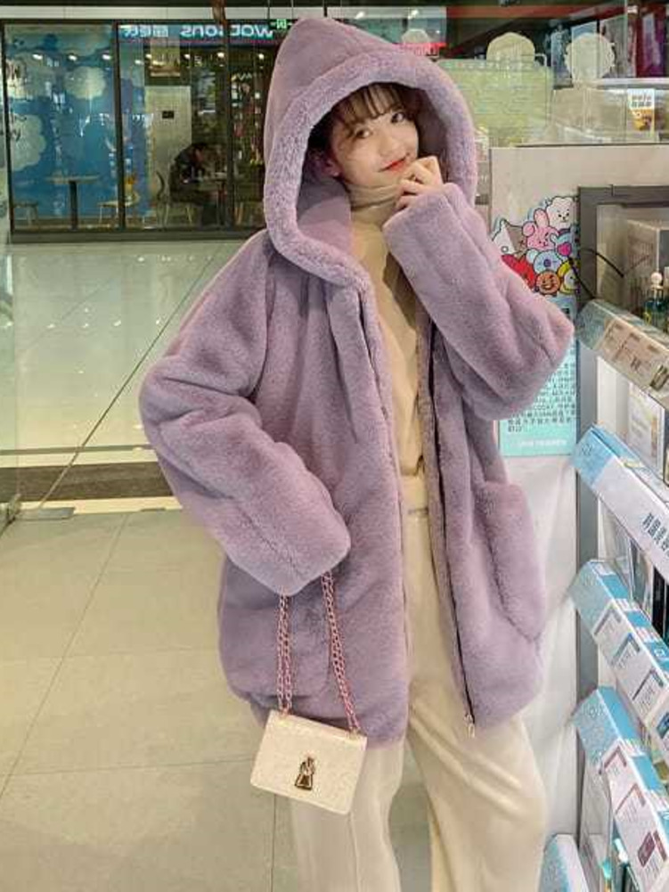 Street Fashion Hong Kong - Осень-зима, милое утепленное пальто ягненка большого