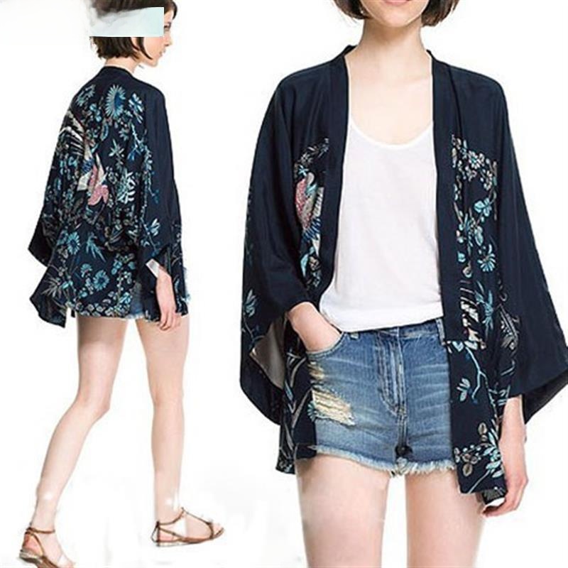 Street Fashion Kimono - Женский шелковый кардиган-кимоно в уличном стиле