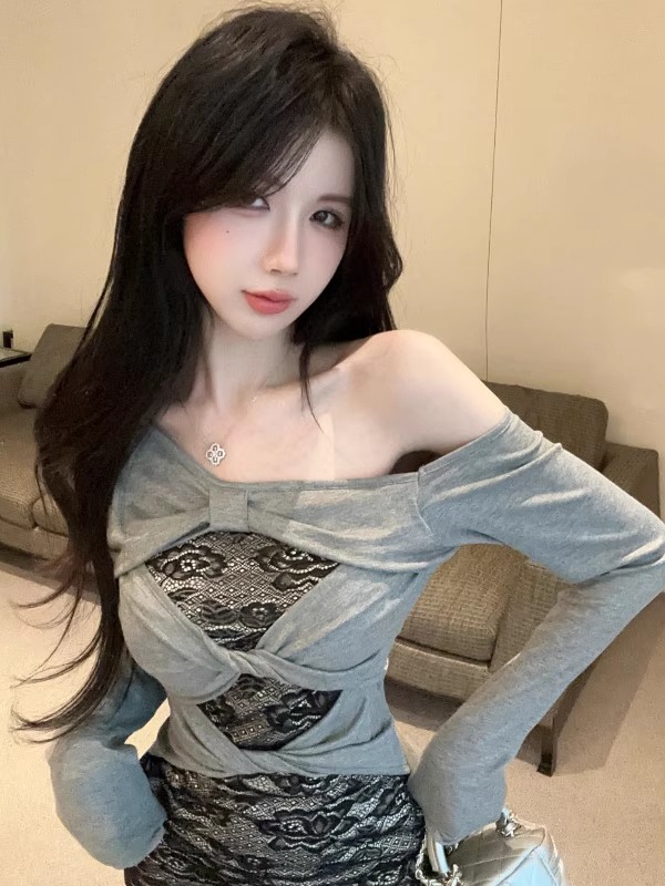 Street Fashion Hong Kong - Ретро-платье с кружевными вставками и вырезами,
